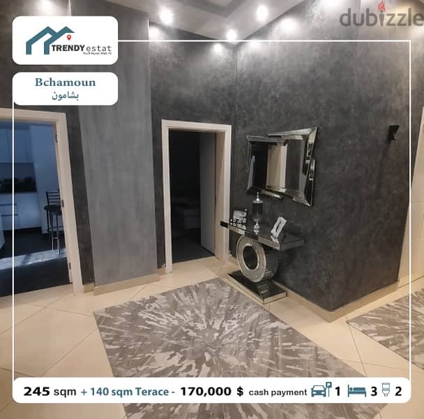 luxury apartment for sale in bchamoun شقة للبيع في بشامون فخمة مع تراس 6