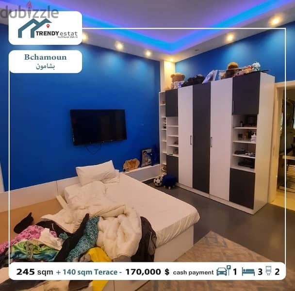 luxury apartment for sale in bchamoun شقة للبيع في بشامون فخمة مع تراس 8