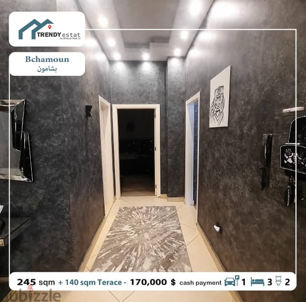 luxury apartment for sale in bchamoun شقة للبيع في بشامون فخمة مع تراس 10