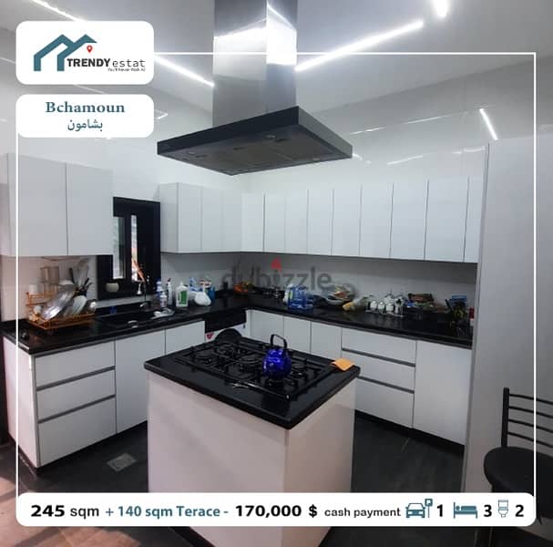 luxury apartment for sale in bchamoun شقة للبيع في بشامون فخمة مع تراس 11