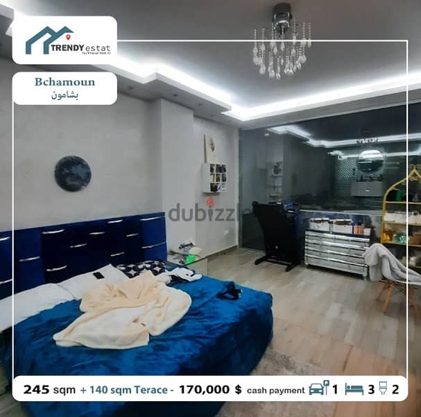 luxury apartment for sale in bchamoun شقة للبيع في بشامون فخمة مع تراس 13