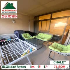 150,000$ Cash Payment!! Chalet for sale in Zouk Mosbeh!!