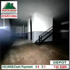420,000$!! Depot for sale located in Kfarchima!! 0