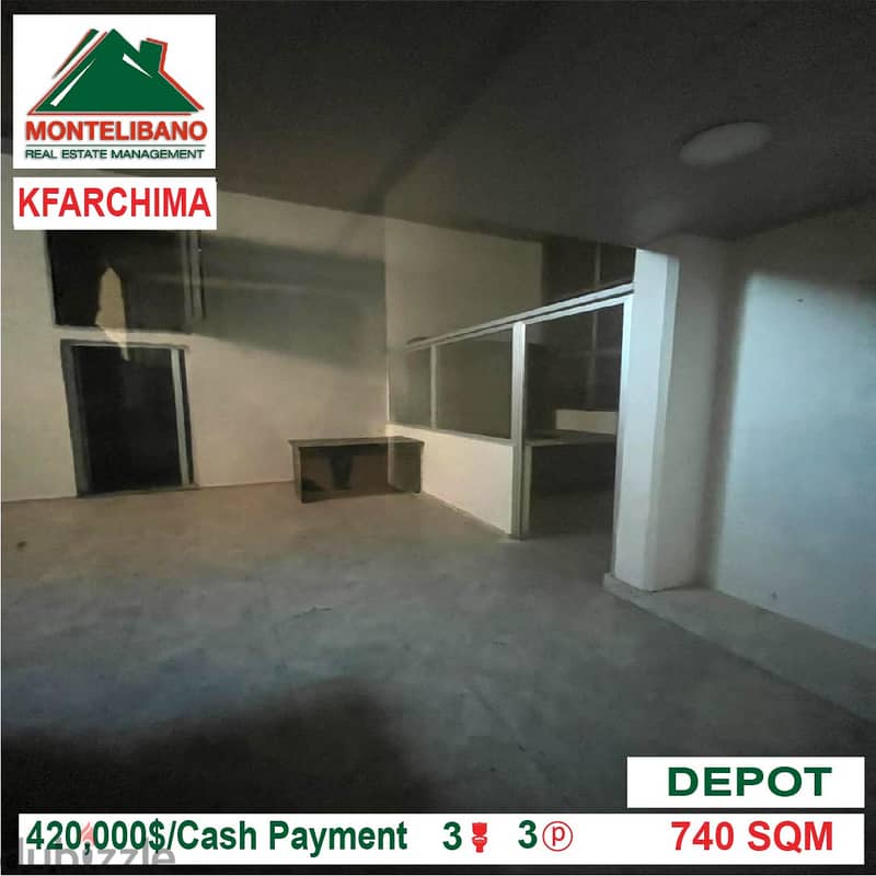 420,000$!! Depot for sale located in Kfarchima!! 2