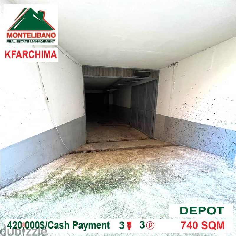 420,000$!! Depot for sale located in Kfarchima!! 3