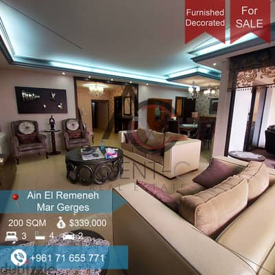 Ain el-Rummaneh/ Mar Gerges Area furnished for sale