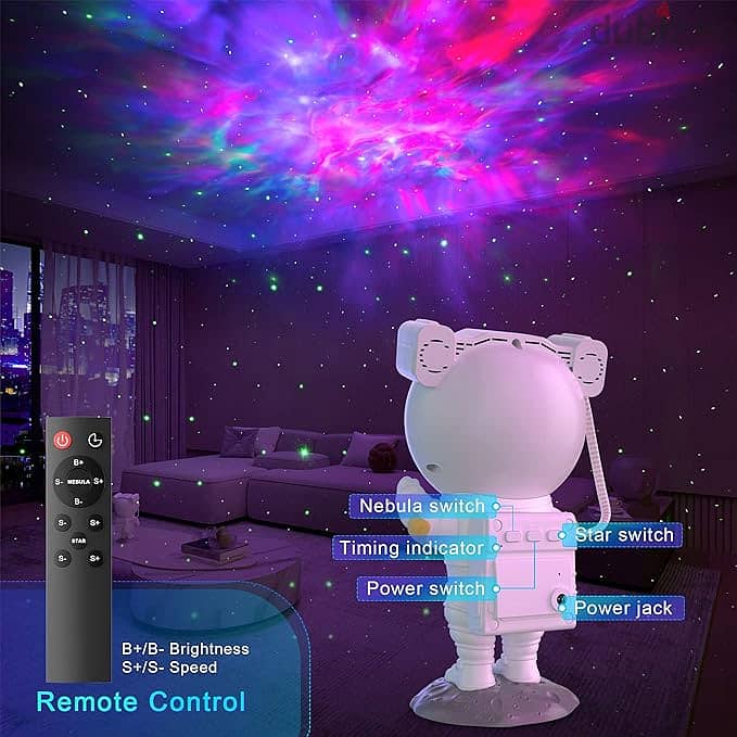 Galaxy Projector Astronaut Starry Sky Projector Remote Control Music 1