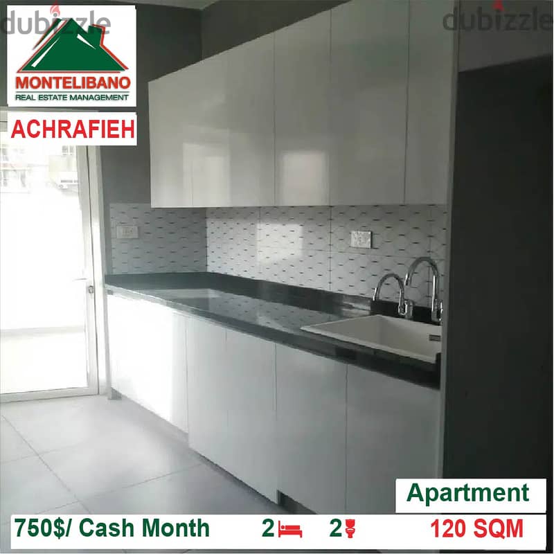 750$/Cash Month!! Apartment for rent in Achrafieh!! 2