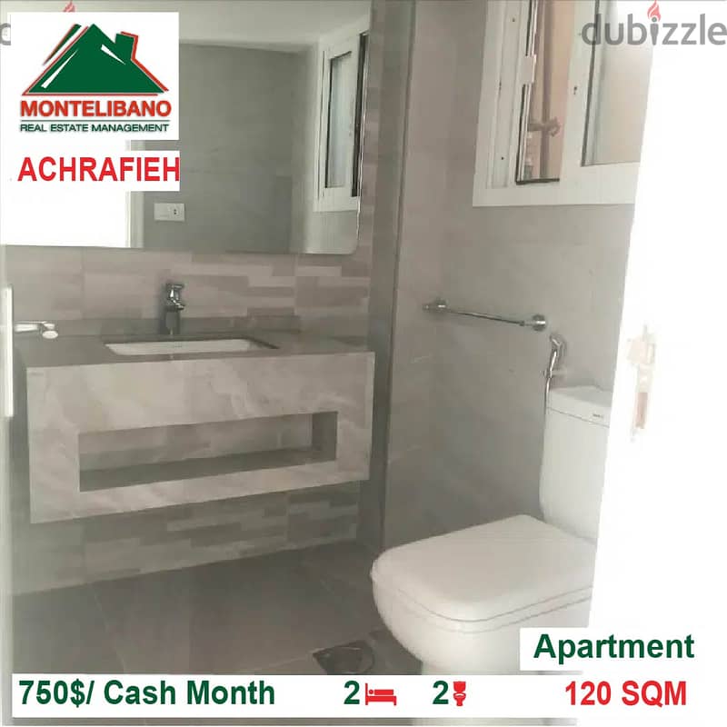 750$/Cash Month!! Apartment for rent in Achrafieh!! 3