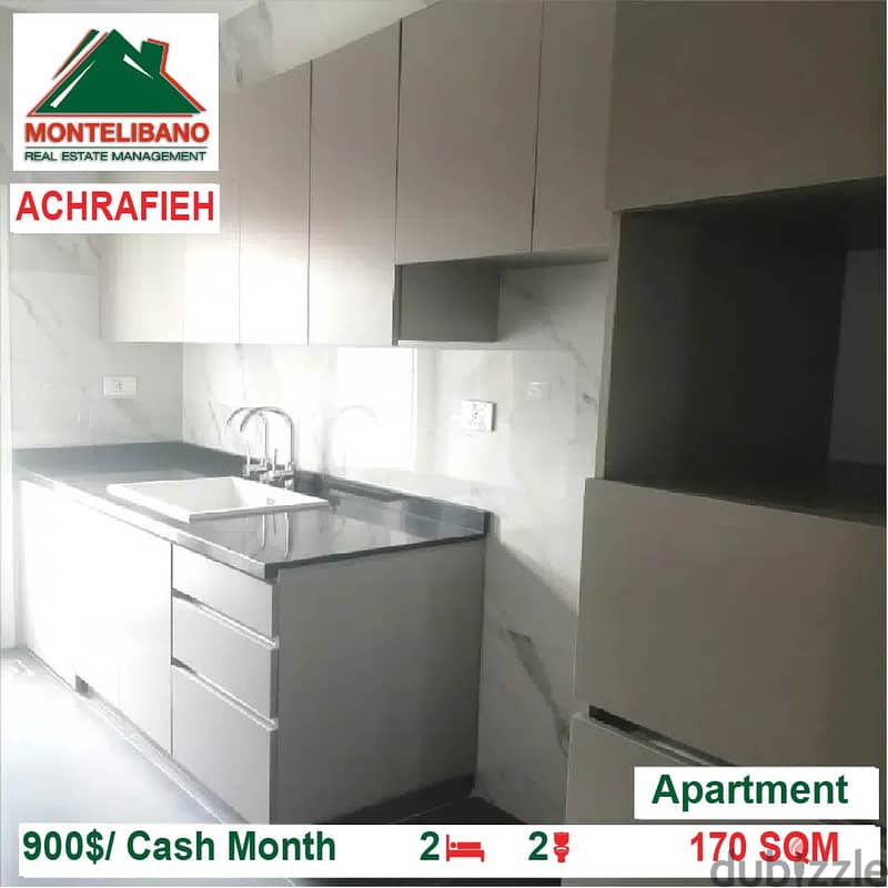 900$/Cash Month!! Apartment for rent in Achrafieh!! 2