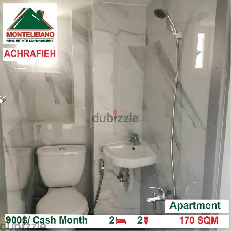 900$/Cash Month!! Apartment for rent in Achrafieh!! 3