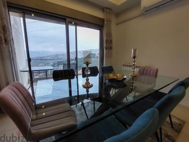 145 SQM Furnished Apartment in Qornet Chehwan, Metn with Mountain View 5