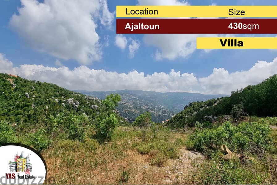 Ajaltoun 430m2 | Villa | 1100m2 Land | Core and Shell | Panoramic View 0
