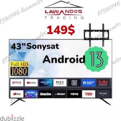 Led 43” Sonysat smart ANDROID 13 مع ستاند وكفالة 0