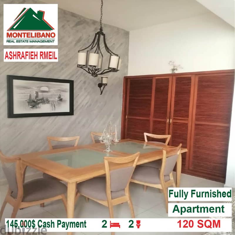 145000$!! Fully Furnished Apartment for sale located in AshrafiehRmeil 2