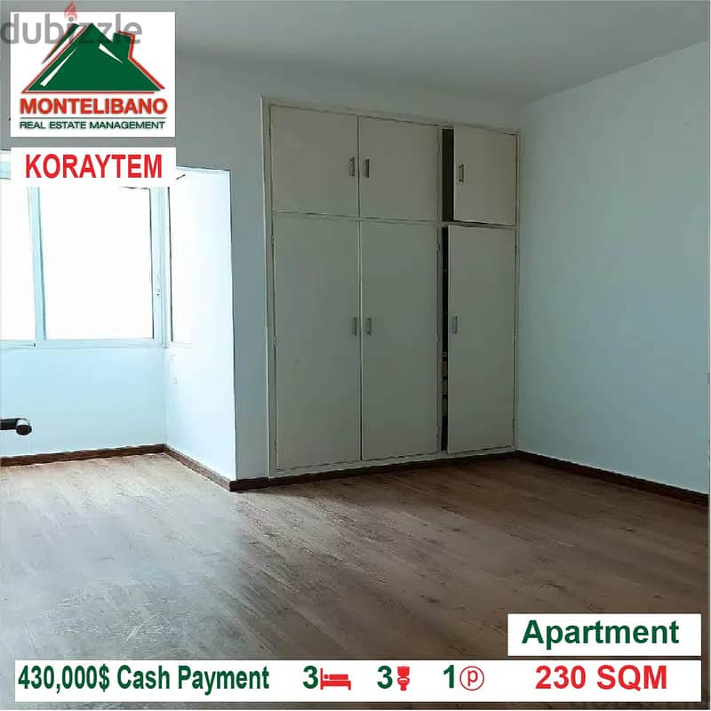 430,000$ Cash Payment!! Apartment for sale in Koraytem!! 2