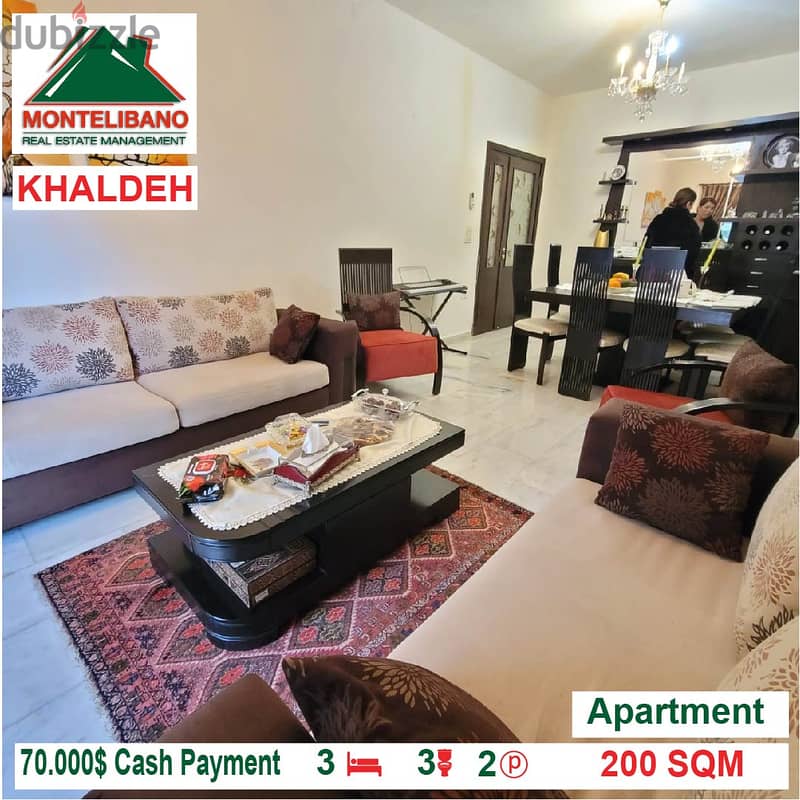 70,000$!! Apartment for sale located in Khaldeh 0