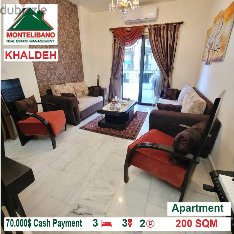 70,000$!! Apartment for sale located in Khaldeh 1