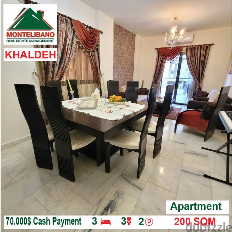 70,000$!! Apartment for sale located in Khaldeh 3