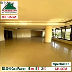 500000$!! Apartment for sale located in Bir Hassan 0