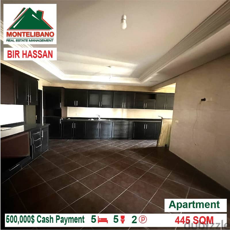 500000$!! Apartment for sale located in Bir Hassan 2
