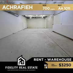 Warehouse for rent in Achrafieh AA1011 0