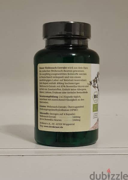 dreikraut organic frankincense extract/boswellia serrata, Supplement 1