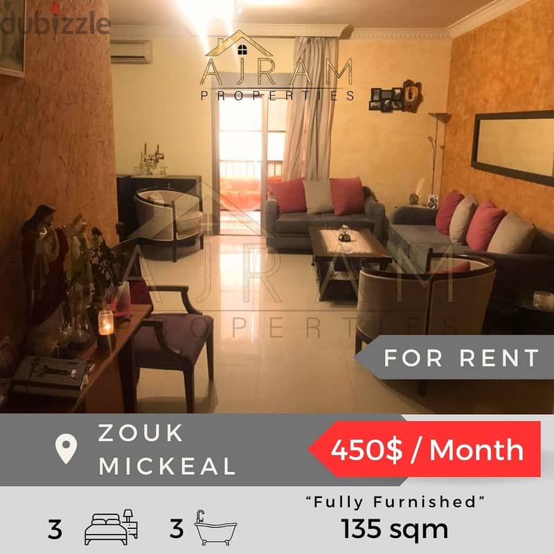 Zouk Mickeal  | 135 sqm | For Rent 450$/Month 2