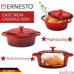 Smith & Nobel Traditions 4L Cast Iron Oval Casserole Pot Red(discount) 0