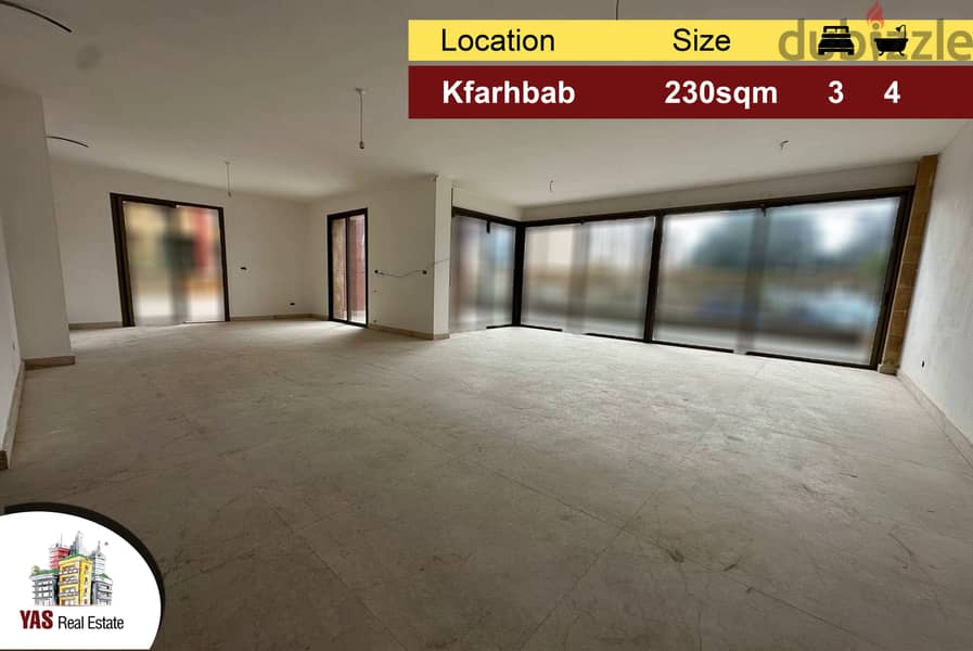 Kfarhbab 230m2 | 150m2 Terrace | Partial View | Brand New | KA | 0