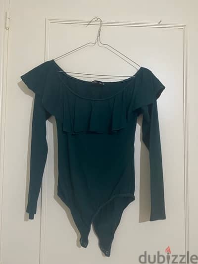 BERSHKA- Emerald green body suit