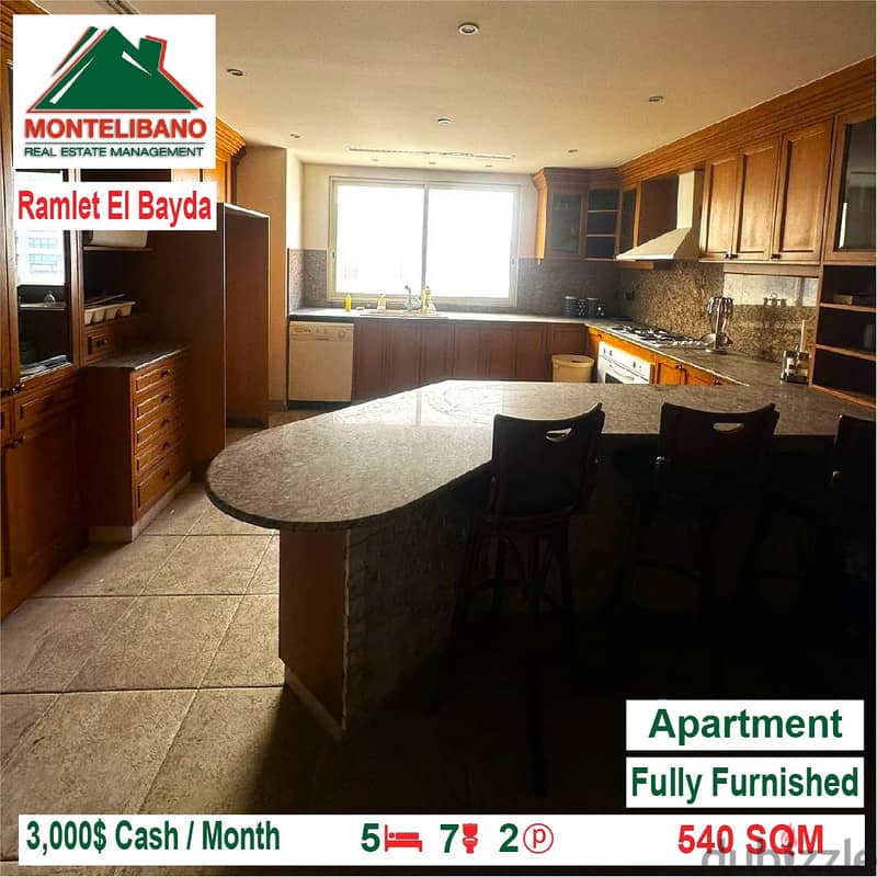 3000$!! Apartment for rent located in Ramlet el Baida 4