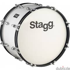Stagg MABD-2612 26 x 12-Inch Marching Bass Drum - White 0
