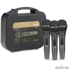 Stagg SDMP15-3 Set of 3 Live Stage Dynamic Microphones 0