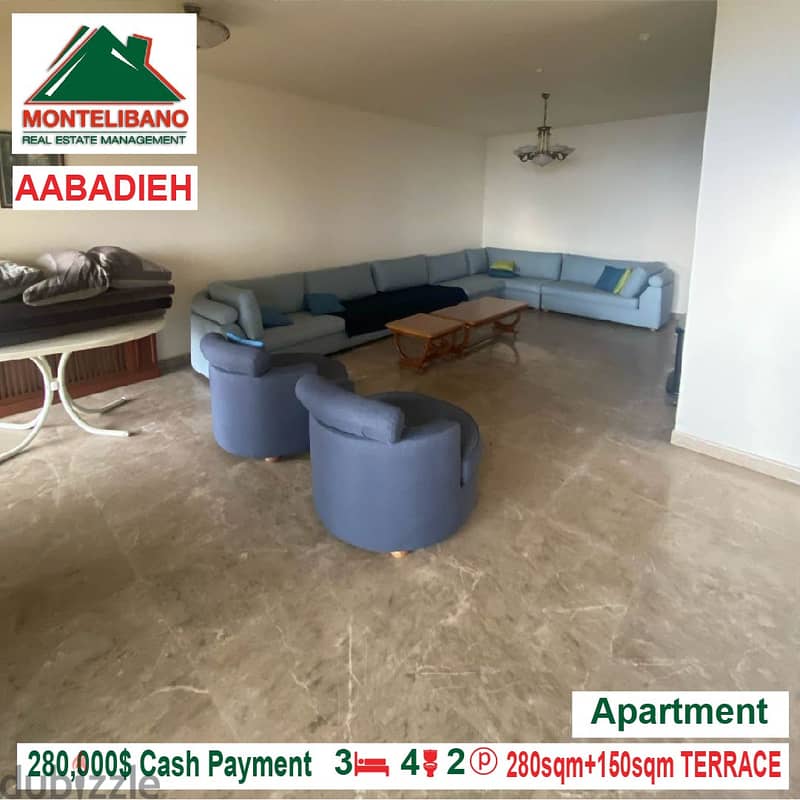 280,000$!! Apartment for sale located in Dhour El Aabadieh 0
