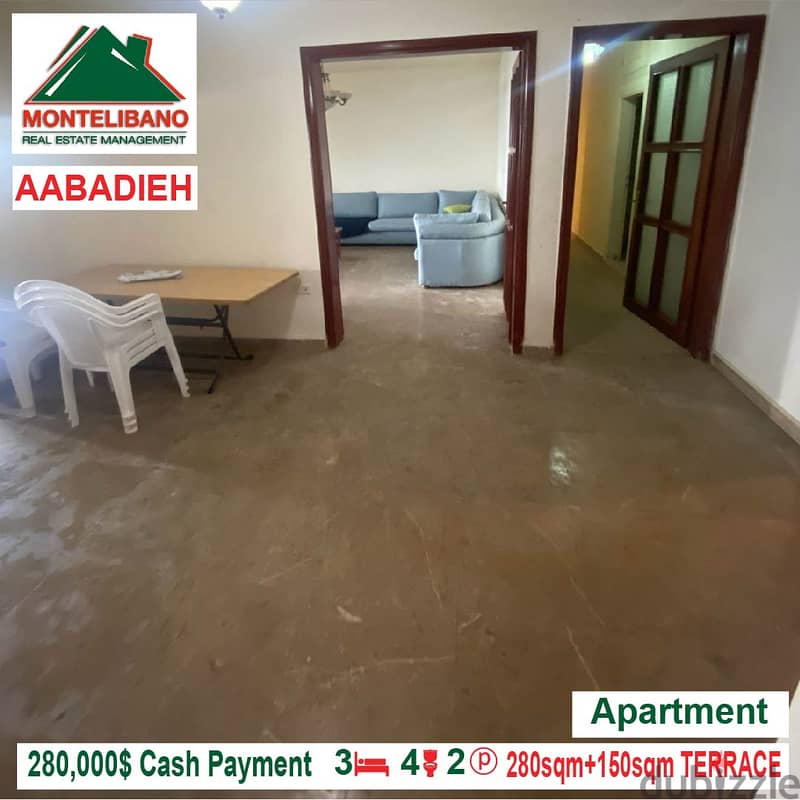 280,000$!! Apartment for sale located in Dhour El Aabadieh 1