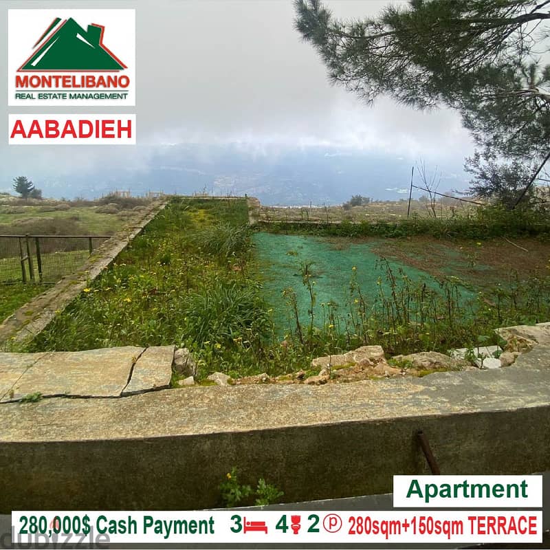 280,000$!! Apartment for sale located in Dhour El Aabadieh 2