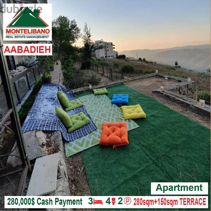 280,000$!! Apartment for sale located in Dhour El Aabadieh 5
