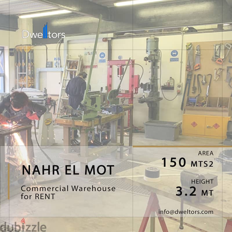 Steel workshop for rent in Nahr el Mot - 150 SQM - 3.2 M Height 0