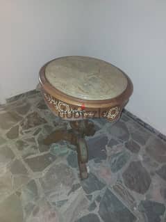 2 antique round tables