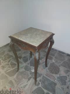 2 antique square tables
