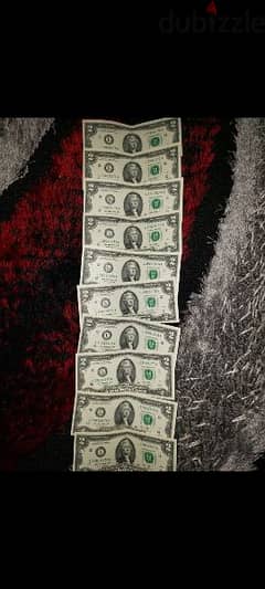 2$ ( 2 dollar bill) very rare from serial number 70 till 79