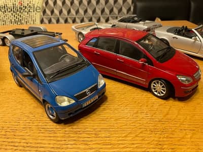 mercedes A class & B class + 1 smart cabrio die-cast