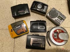 Collection of old walkman