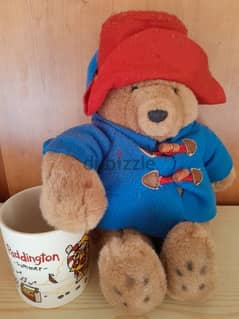 Vintage rare face Padinggton Teddy bear + original mug 1996