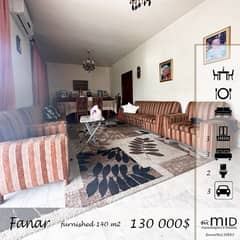 Fanar | Furnished 3 Bedrooms Apart | 3 Balconies | Parking Lot | 140m² 0