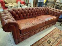 chesterfield sofa genuine leather buffalo made in England