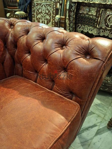 chesterfield sofa genuine leather buffalo made in England 2