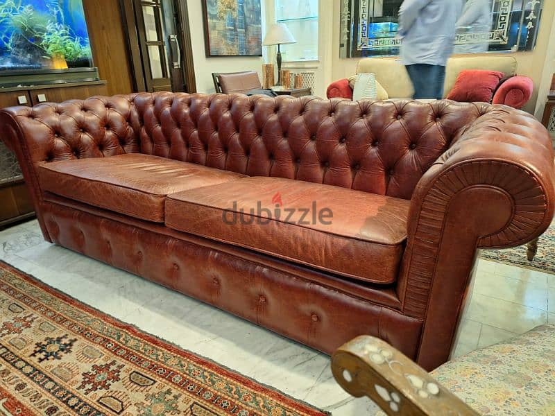 chesterfield sofa genuine leather buffalo made in England 4