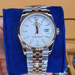 Rolex date just 36 mm two tone white dial